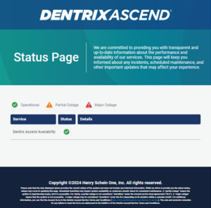 Dentrix Ascend Status Page